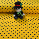 Tissu coton au métre couleur Jaune pois Noire 10 mm