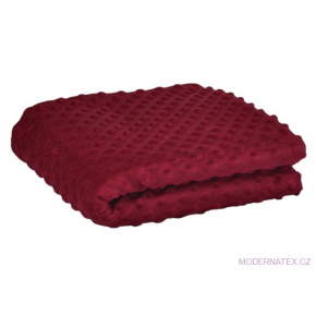 Tissu minky dot, 380 g/m², largeur 160 cm, bordeaux