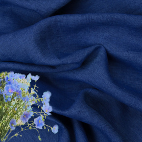 Tissus en lin Julia, 154 g/m², largeur 150 cm, bleu marine