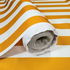 Tissu d'extérieur, déperlant pour transats et hamacs de jardin, blanc-jaune, 5 cm