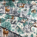 Christmas cotton fabric, by the meter, width 160 cm, pattern Nature Green on White