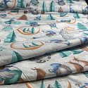 Christmas cotton fabric, by the meter, width 160 cm, Christmas pattern on Gray