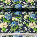 Tkanina bawełniana wzór Kwiaty na granatowym