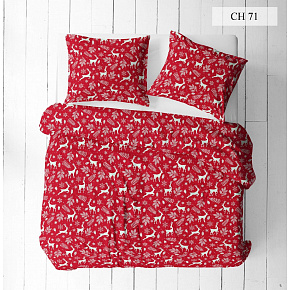 Tissus en coton de Noël au mètre, 160 cm motif Noël Rouge