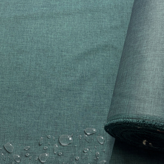 Tissu imperméable imitation lin, 220 g/m², 160 cm, Turquoise