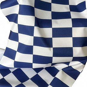 Tissu d'extérieur, déperlant pour transats et hamacs de jardin, Blanc Bleu Damier 5x10 cm Tissu d'extérieur, déperlant pour transats et hamacs de jardin, Blanc Bleu Damier 5x10 cm