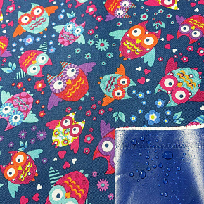 Tissu extérieur Imperméable PVC Codura 600D, 360 g/m², 150 cm, Hiboux Tissu extérieur Imperméable PVC Codura 600D, 360 g/m², 150 cm, Hiboux