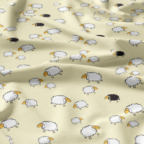 Tissu coton au métre imprimé Moutons 