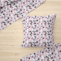 Tissu en coton uni au mètre, 125 g/m², largeur 160 cm, Triangulair rose 2cm 