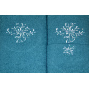 Serviette de toilette à broder en coton, éponge (3 pièces) Turquoise