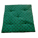 Coussin d'assise 40x40x2cm Pois Noir sur Vert 