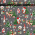 Tissus en coton de Noël au mètre, 160 cm motif Bonhomme de Neige gris