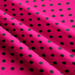 Tissu coton au métre couleur Amarante pois Noire 10 mm