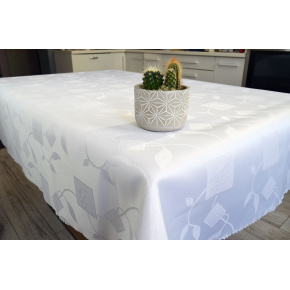 Nappe déperlante Carre, 140x220 cm, couleur blanche,  anti tache
