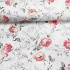 Tissu en coton au mètre, 125 g/m², largeur 160 cm, imprimé à fleurs sur fond blanc