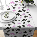 Tissu coton au métre imprimé Dinosaures noir et violet