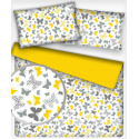 Tissu coton au métre imprimé Papillons couleur jaune modern