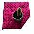 Coussin d'assise 40x40x2cm Pois Noir sur Amarante