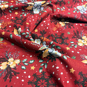 Christmas cotton fabric, by the meter, width 160 cm, Christmas motif on Red
