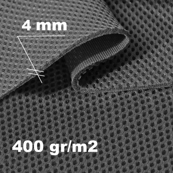 3D Síťovina pletená 400 gr/m2 Grafitová 4mm