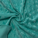 Tissu minky coeurs, 330 gr/m2, largeur 160 cm, menthol fonce