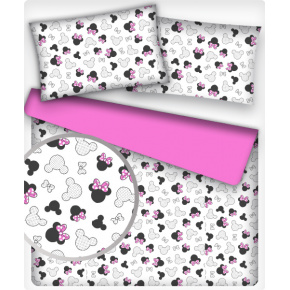 Tissu coton au métre imprimé Miky cocardes rose