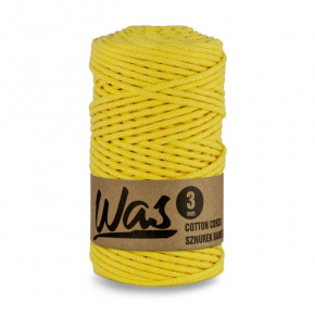 Cordons tressé coton 3 mm, 100 m, couleur jaune clair