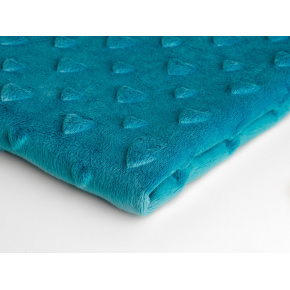 Tissu minky coeurs 330 gr/m2 turquoise