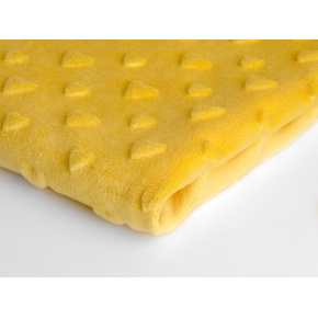 Tissu minky coeurs 330 gr/m2 jaune