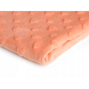 Tissu minky coeurs 330 gr/m2 saumon