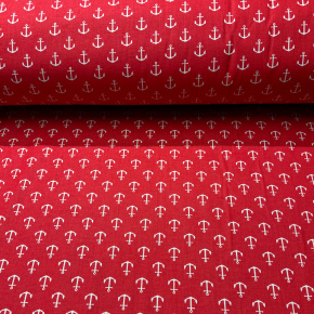 Tissu coton au métre imprimé Volants blanche sur rouge