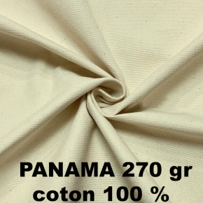 Tissu coton prélavé PANAMA 270 gr/m2, couleur Naturel (écru)