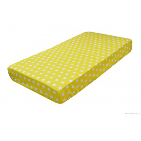 Drap de lit en coton à caoutchouc 120 x 60 cm jaune