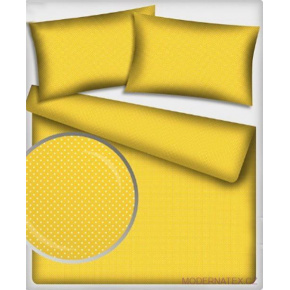 Tissu coton au métre couleur jaune pois blanche 4 mm