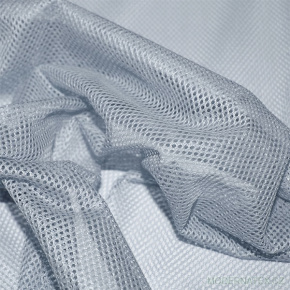 Tissu filet mesh, 100% polyester, couleur gris clair petite maille 2x2 mm