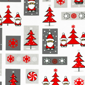 Tissus en coton de Noël au mètre, 160 cm motif scandinave 4 rouge