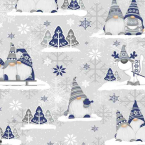 Tissus en coton de Noël au mètre, 160 cm motif Noël 24 bleu